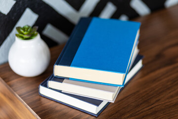 stack of books on a table