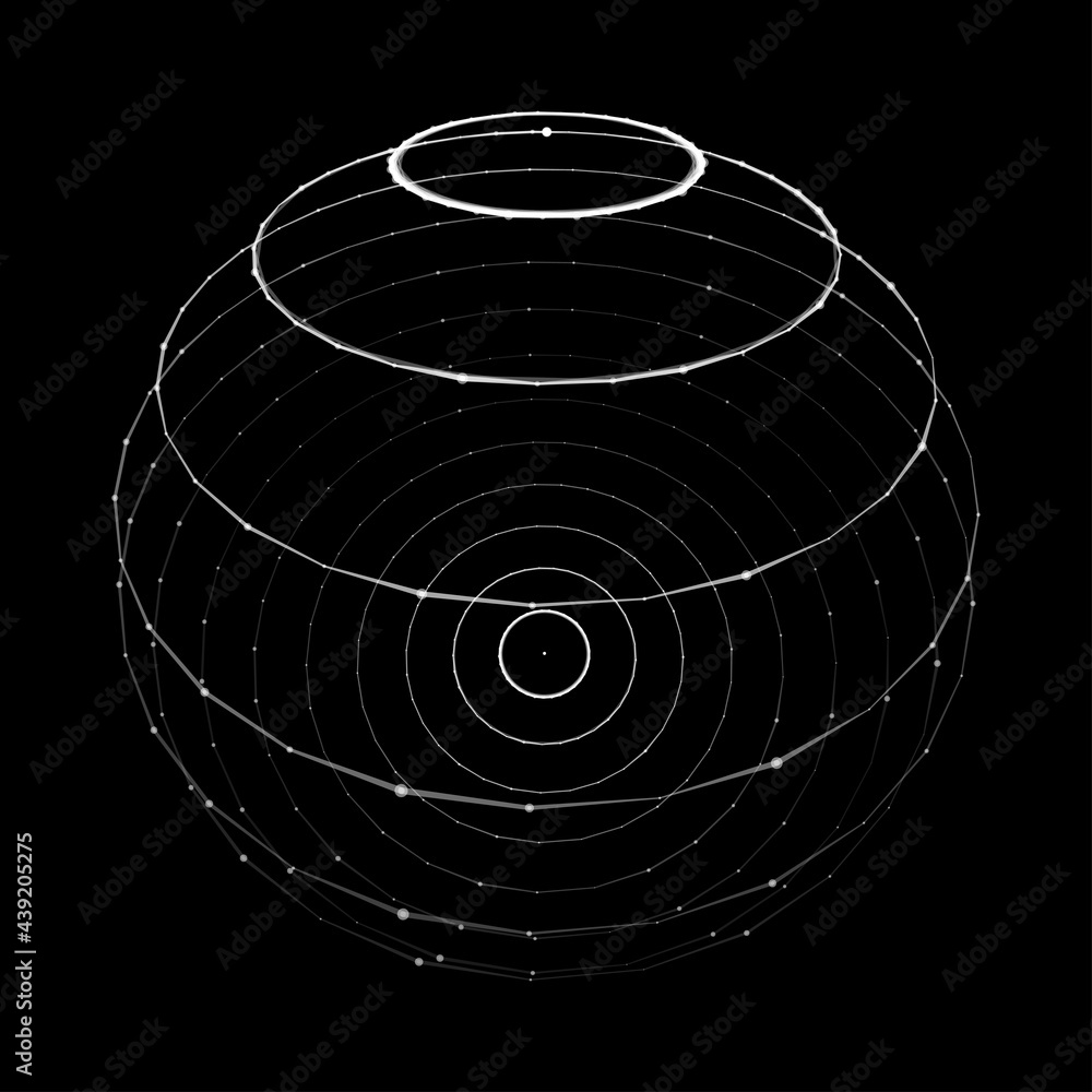 Poster abstract 3d sphere. sphere particles. global network connection. futuristic technology style. big da