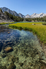 Mountains with lake, Little Lakes Valley Trailhead (Gem Lakes), Sierra Nevada
