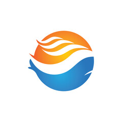 Water Wave Logo Template. vector icon illustration
