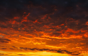 Fantastic beautiful colorful sunrise with cloudy sky. Scenic image of dramatic light in summer weather. Picturesque photo wallpaper. Natural background. Beauty of earth.