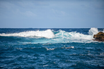 Sea water in rippled water detail background. Ocean waves pattern.