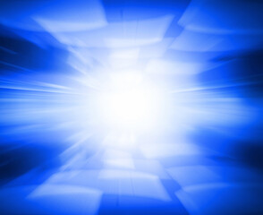 abstract blue background, blurry speed data flow technology
