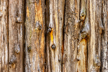 Roughhewn log fence background texture
