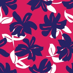 Red Floral Brush strokes Seamless Pattern Background