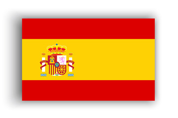 Fototapeta premium Illustration with spain flag. National flag graphic design. Spain flag in flat style. Vector illustration. Stock image.