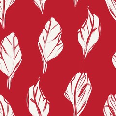 Red Floral Brush strokes Seamless Pattern Background