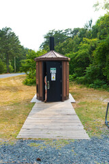 outdoor personal toilet in the park. Virginia