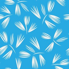 Fototapeta na wymiar Blue Floral Brush strokes Seamless Pattern Background
