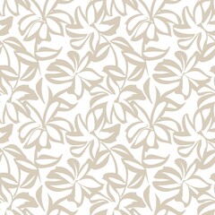 Brown Floral Brush strokes Seamless Pattern Background