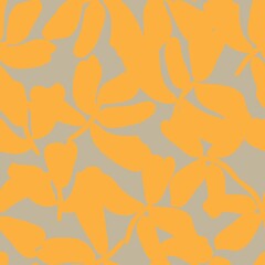 Orange Floral Brush strokes Seamless Pattern Background