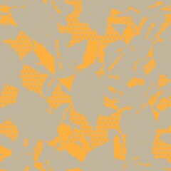 Orange Botanical Tropical Floral Seamless Pattern with dotted Background