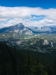 Stunning views of Banff National Park from Sulfur mountain ridge
