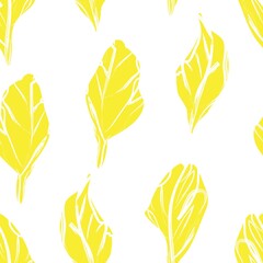 Yellow Floral Brush strokes Seamless Pattern Background