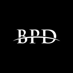 BPD initial overlapping movement swoosh horizon, logo design inspiration company business