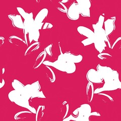 Purple Floral Brush strokes Seamless Pattern Background