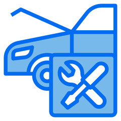 car blue line icon