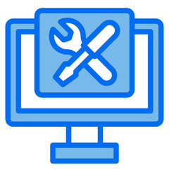 monitor blue line icon