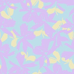 Pastel Floral Brush strokes Seamless Pattern Background