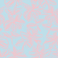 Pastel Floral Brush strokes Seamless Pattern Background