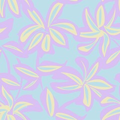 Pastel Floral Brush strokes Seamless Pattern Background