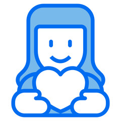 heart blue line icon