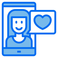 heart blue line icon