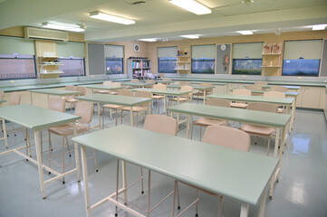 High school science lab classroom