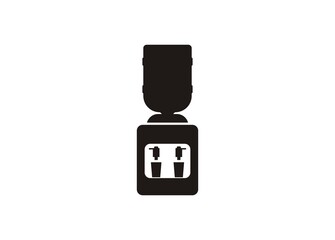 Water gallon. Water cooler. simple illustration in black and white.