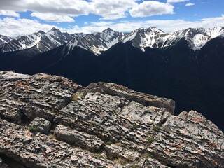 Stunning views of Banff National Park from Sulfur mountain ridge