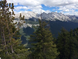 Stunning views of Banff National Park from Sulfur mountain ridge
