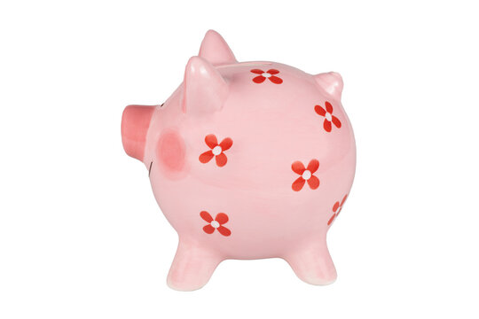 Ceramaic pink piggy bank.