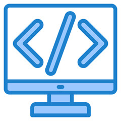 Obraz premium computer blue style icon