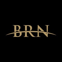 BRN initial overlapping movement swoosh horizon, logo design inspiration company business