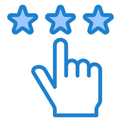 hand blue style icon