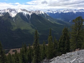 Stunning views of Banff National Park from Sulfur mountain ridge