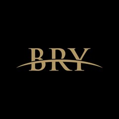 BRY initial overlapping movement swoosh horizon, logo design inspiration company business