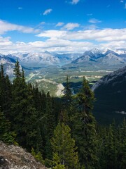 Stunning views of Banff National Park from Sulfur mountain ridge