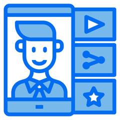 man blue line icon