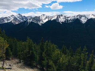 Stunning views of Banff National Park from Sulfur mountain ridge