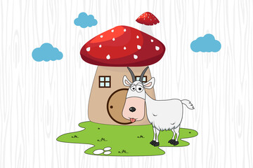 cute goat animal cartoon