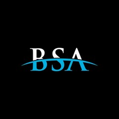 BSA initial overlapping movement swoosh horizon, logo design inspiration company business