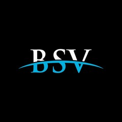 BSV initial overlapping movement swoosh horizon, logo design inspiration company business