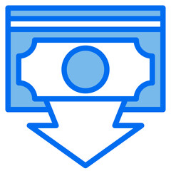 currency blue line icon