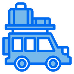 car blue line icon