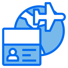 passport blue line icon