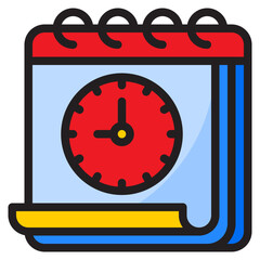 Obraz premium calendar color line style icon