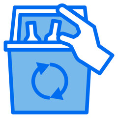 Garbage blue line icon