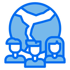 people blue line icon