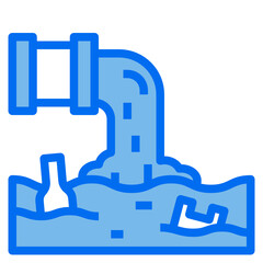 sewage blue line icon